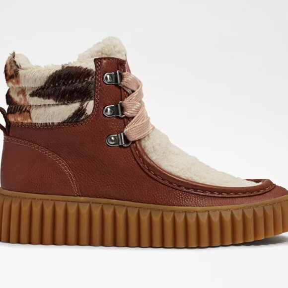 Sam Edelman Reve Fay Platform Boot Brown Patchwork 7.5M NIB - Picture 4 of 12